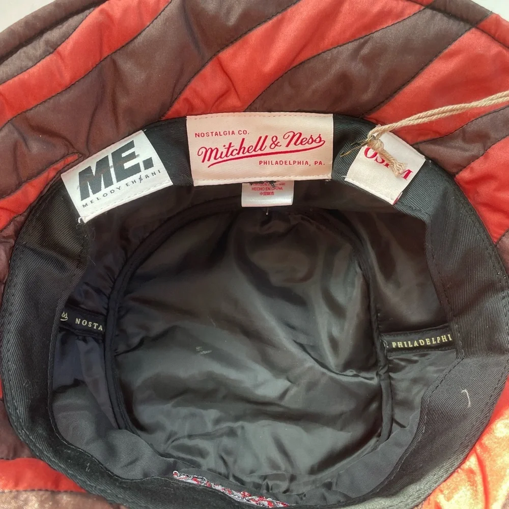 NWT Mitchell & Ness Black Philadelphia 76ers Bucket Hat - Picture 8 of 11